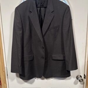 Lauren Ralph Lauren Classic Charcoal Pinstrip Blazer 100% Wool SZ 47R Wedding